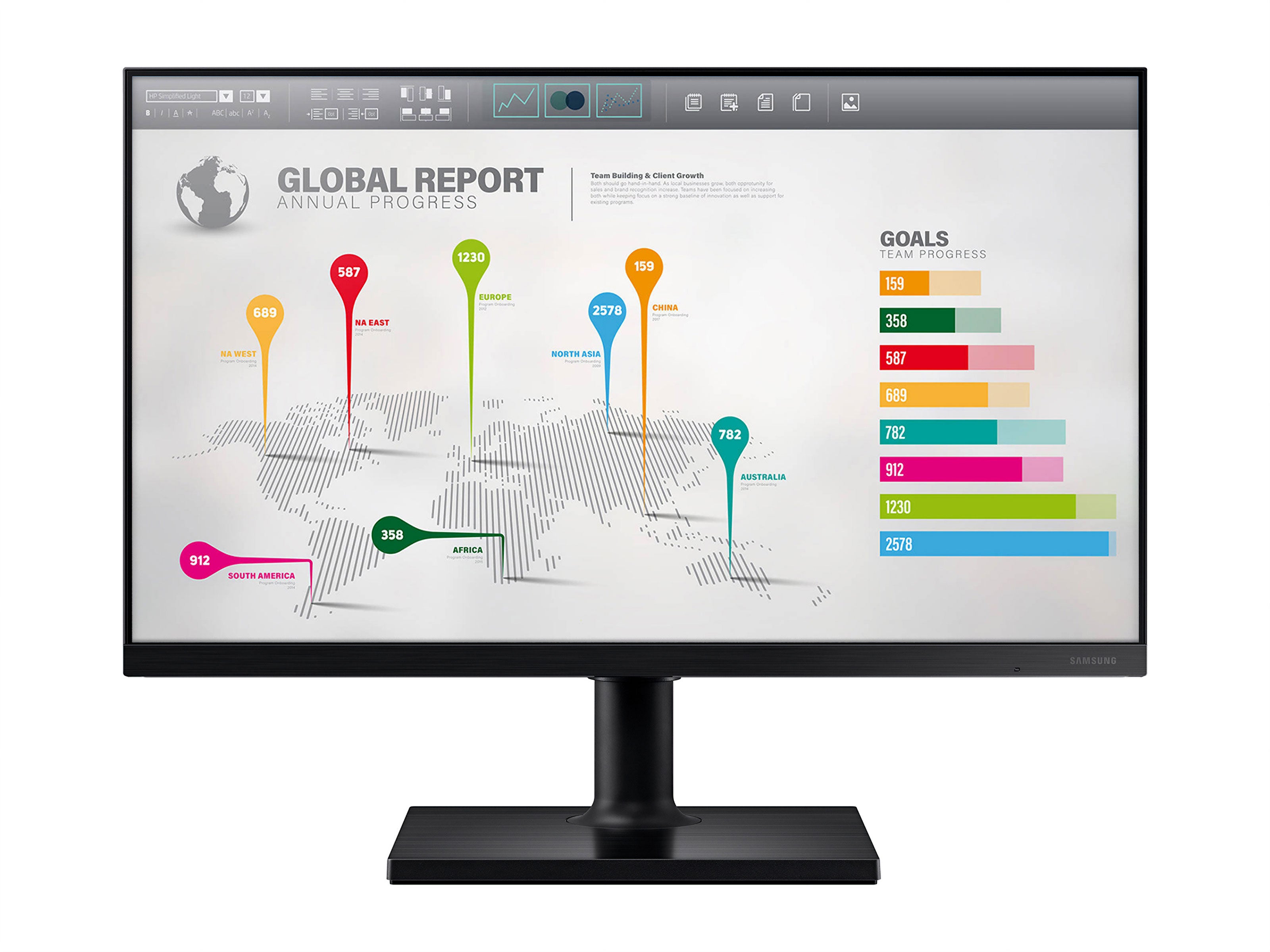 Samsung Business Class T45F Full HD 22" Color LED Display Monitor (F22T454FQN) Monitors.com 