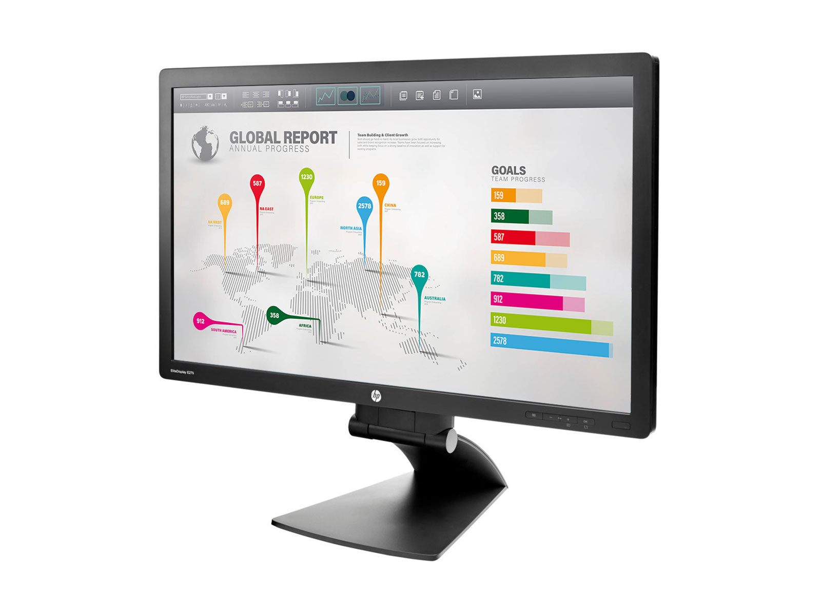 HP EliteDisplay e271i 27" FHD 1920 x 1080 LED Display Monitor (D7Z72A8#ABA) Monitors.com 