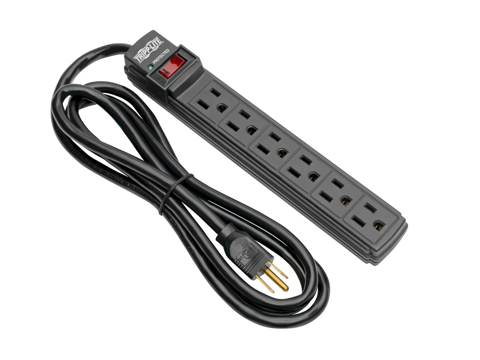 Tripp Lite TLP6B 6-Outlet Surge Protector 6 ft. Cord (TLP6B) Monitors.com 